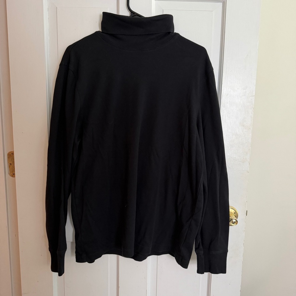 Brooks Brothers Black Cotton Turtleneck, Size L